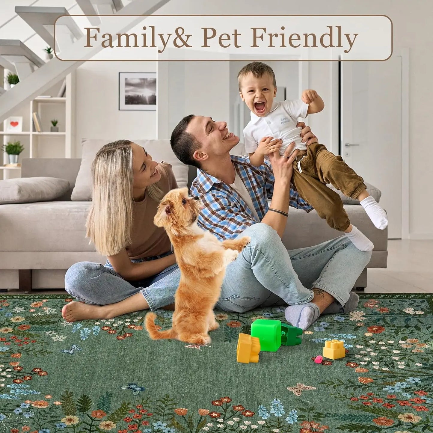 Floral Area Rug , Non Slip