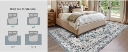 Non-Slip Low Pile Area Rugs ,Machine Washable