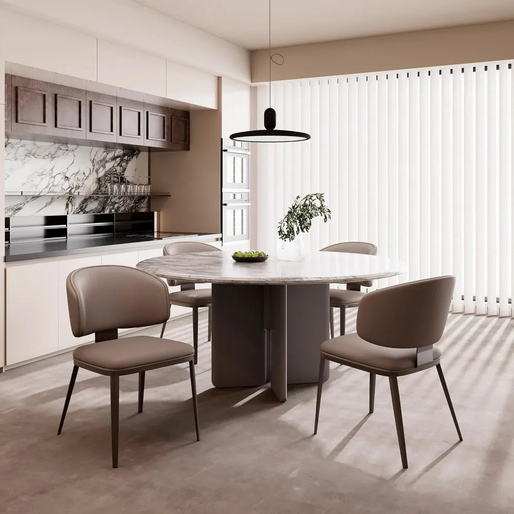 Dining Chairs Set of 4 Modern High Backrest Comfortable, Fashion Upholstered Kitchen Chair Armless Dinner Room Chair