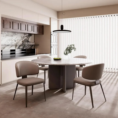 Dining Chairs Set of 4 Modern High Backrest Comfortable, Fashion Upholstered Kitchen Chair Armless Dinner Room Chair