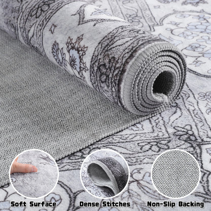 Elegant Floral Faux Wool Area Rug