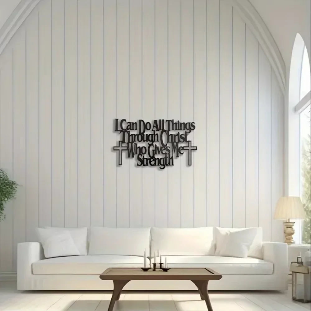 Empowering Wall Art: "I Can Do All Things Through Christ Who Gives Me Strength" —Inspirational Home Decor Piece