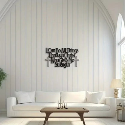 Empowering Wall Art: "I Can Do All Things Through Christ Who Gives Me Strength" —Inspirational Home Decor Piece