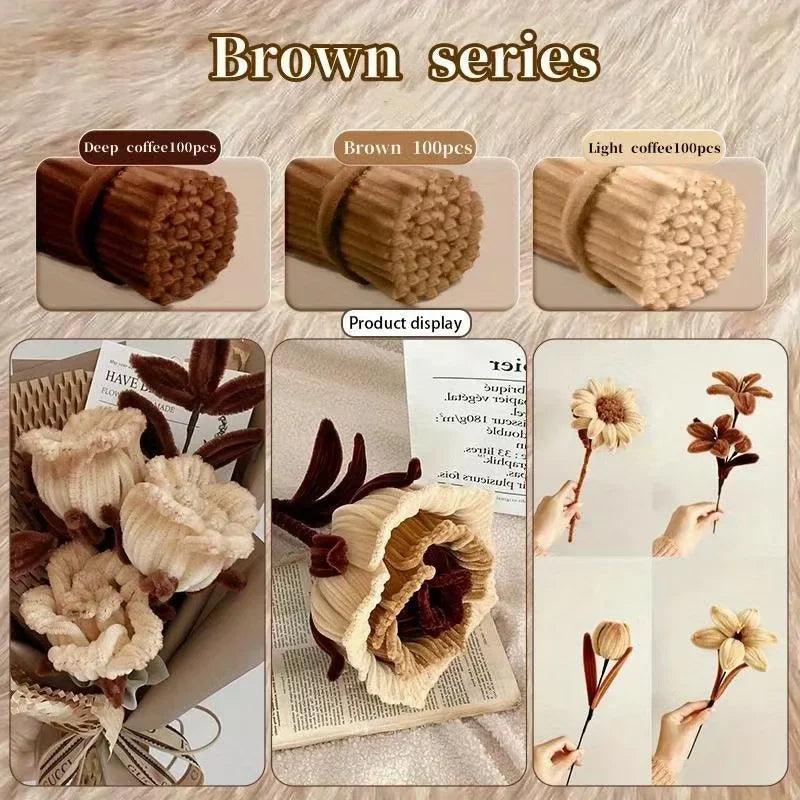 Chenille Stems 30cm Pipe Cleaners Craft Supplies DIY Art Handmade Flower Making