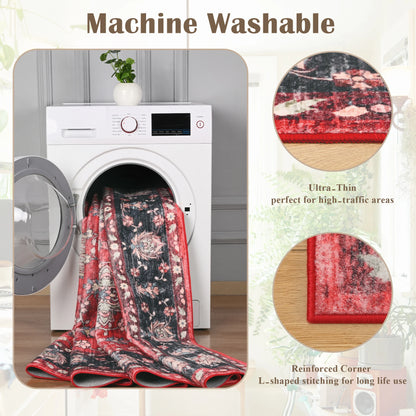 Vintage Area Rugs Low Pile Machine Washable