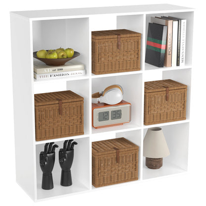 9 Cube Storage Organizer Wooden Shelf Bookcase Open Bookshelf for Living Room and Home Office Display Storage Bookcase