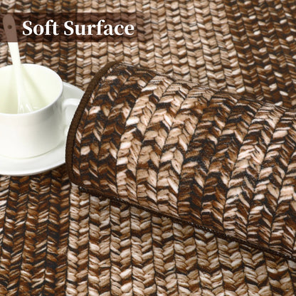 Washable Area Rugs ,Braided Print, Non Slip