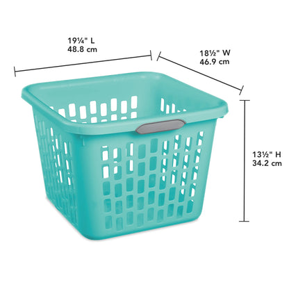 1.5 Bushel Square Plastic Laundry Basket, Adult, Teal