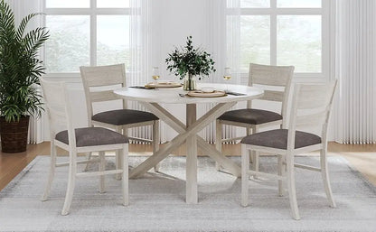 4-Piece Solid Wood Dining Table Set for 4-6, Modern Breakfast Dinette Kitchen Table with Chairs