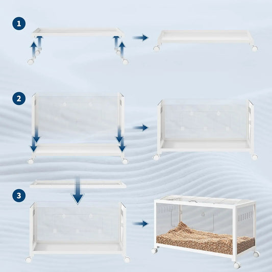 Hamster Cage with Wheels, Large Metal Rat Cage, Rodent Cage, Stackable with Top Access, Ventilated Pet Mice Cage