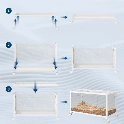 Hamster Cage with Wheels, Large Metal Rat Cage, Rodent Cage, Stackable with Top Access, Ventilated Pet Mice Cage