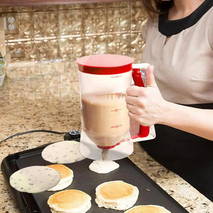 Pancake Mix Dispenser Handheld Cupcakes Batter Cup 900ml Batter Pourer Dispenser Leak-Proof Pancake Maker