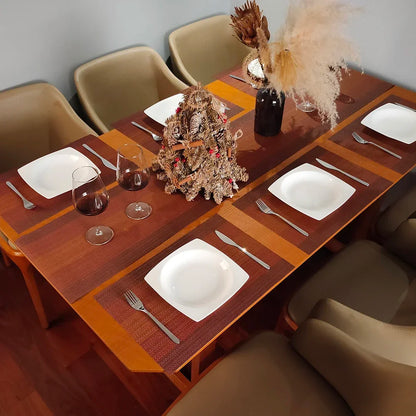 Woven Vinyl Placemats Set Place Mats Crossweave Non-Slip Washable Table Mats for Dining Table Kitchen Reataurant Decor Coasters