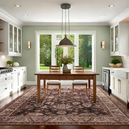 New Vintage Floral Rugs Soft Accent Large Area Rug Fluffy Carpet for Bedroom Living Room