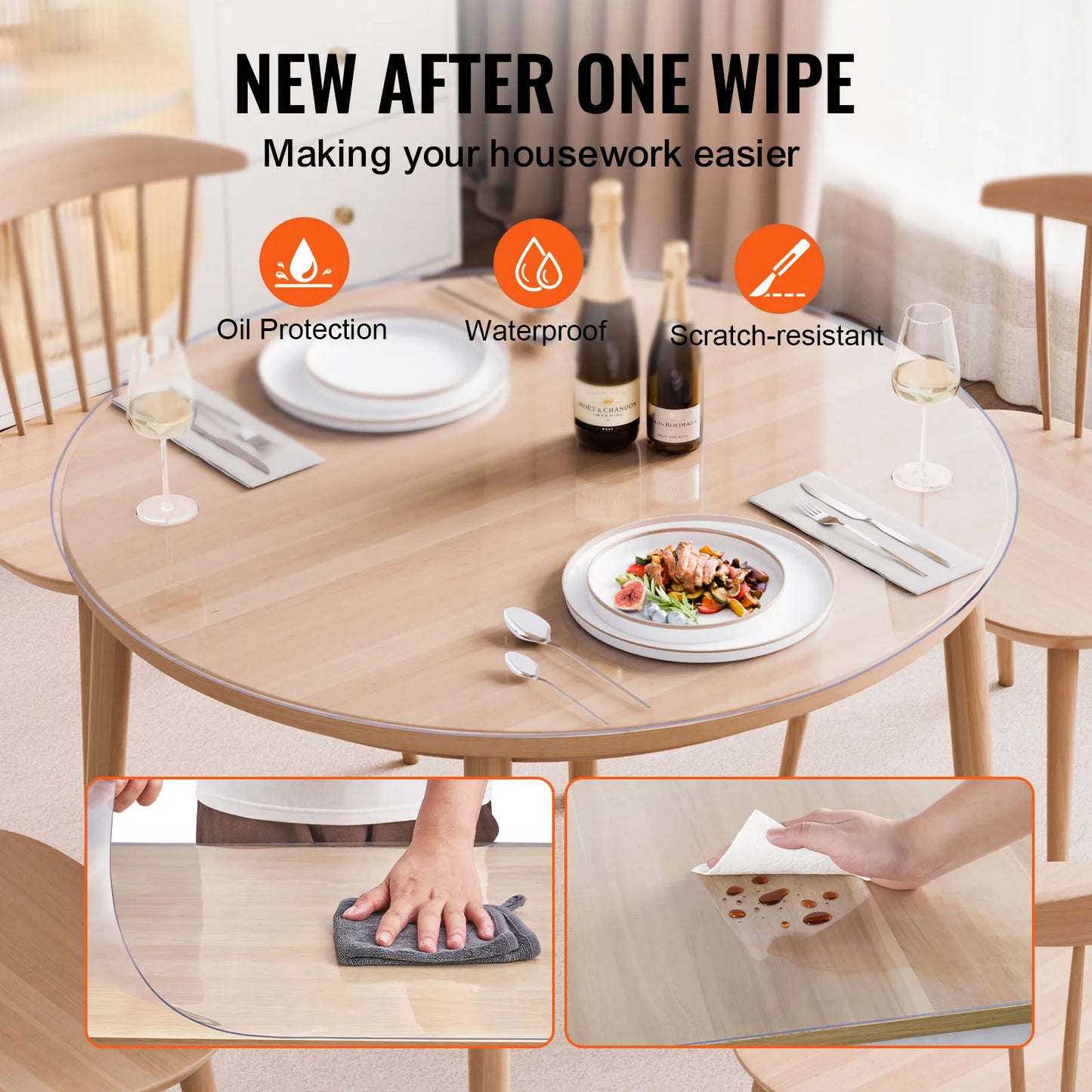 Plastic Table Cover Clear Table Protector