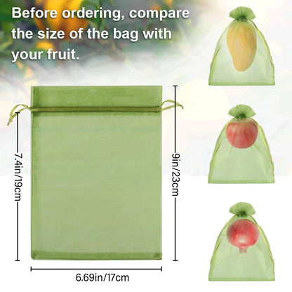 100pcs Drawstring Mesh Bags Fruit Cover Pest Barrier Protective Nets Insect anti-mosquito Net Bag Plant Garden Supplies
