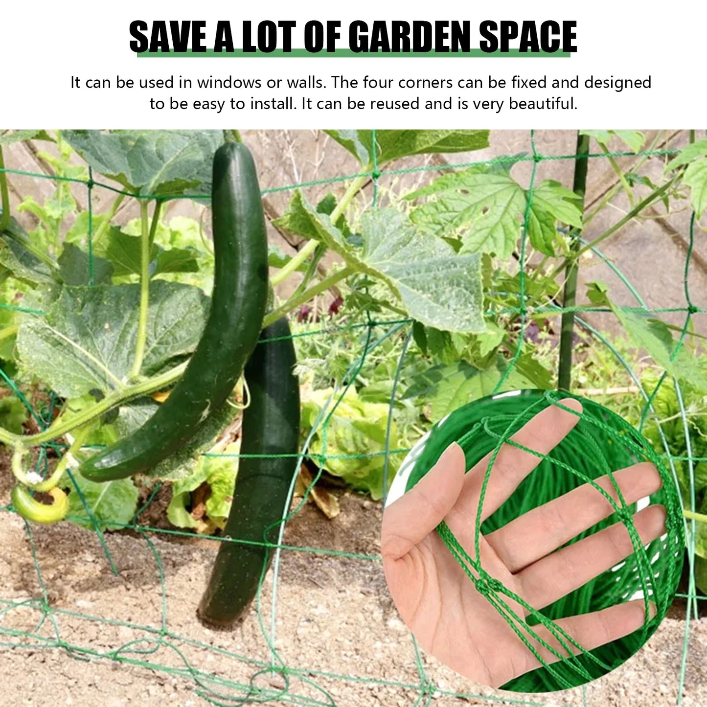 3-5m Garden Plants Trellis Cages Netting Garden Vine Growing Flexible supports Net for Climbing Plant Fruits Vegetables Vines