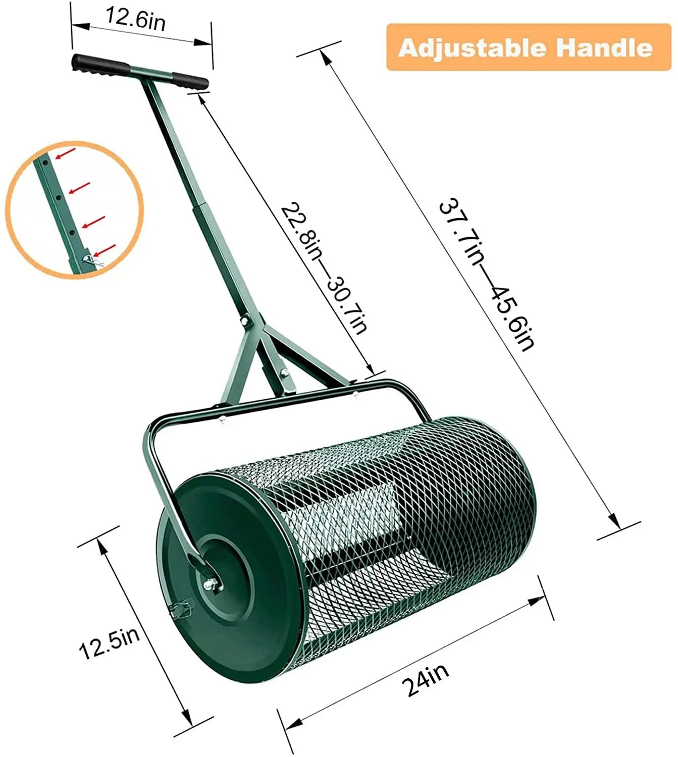 Fertilizer spreader Compost Spreader, Peat Moss Spreader, Metal Mesh Manure Spreader for Lawns, Garden Planting Seeding