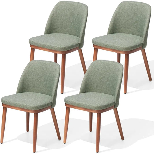 Upholstered Dining Chairs Set of 4, Modern Kitchen Chair with Back, Fabric