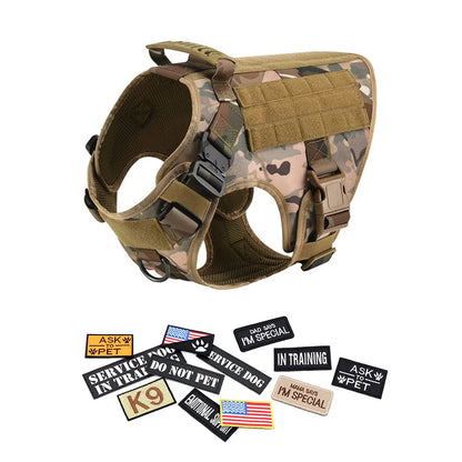 Military Large Dog Harness Collar Leash Bags Patches Set Pet  Training Vests Tactical Dogs Harnesses Accessories