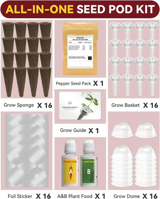 Hot Pepper Seed Pod Kit for Aerogarden, Ahopegarden (24 Pods) – Non-GMO Jalapeno Peppers and Cayenne Chili Peppers, 50+ Seeds pe