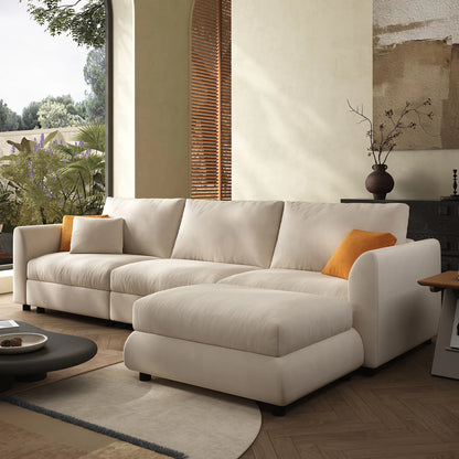Comfy Cloud Couch 108.2'' Modern Sectional Sofa for Living Room Down Filled