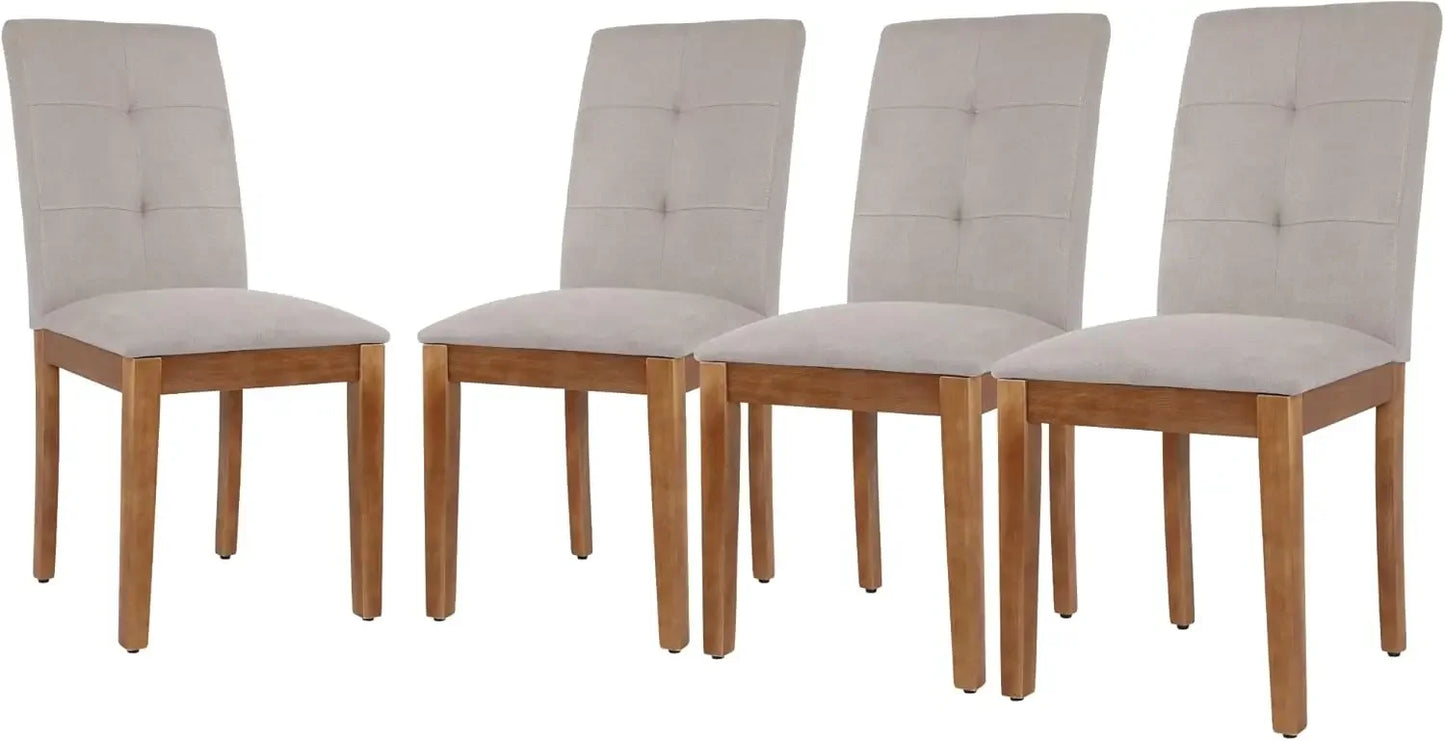 Dining Chairs , Modern Upholstered Fabric Dining Room Chairs, Armless Kitchen Chairs with Wood Legs and Padded Seat