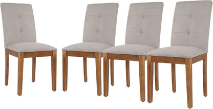 Dining Chairs , Modern Upholstered Fabric Dining Room Chairs, Armless Kitchen Chairs with Wood Legs and Padded Seat