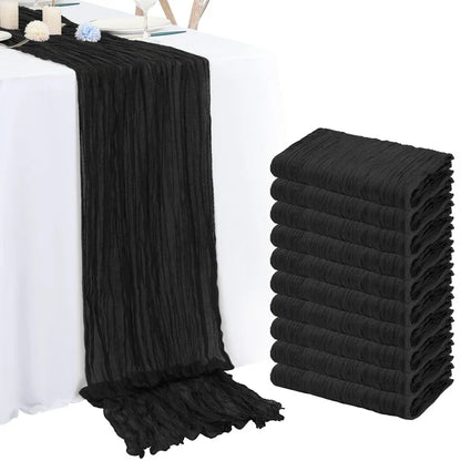 1pc Cheesecloth Table Runner,Country Style Gauze Cheese Cloth Tablecloth For Wedding,Bridal Shower,Baby Shower,Birthday Party