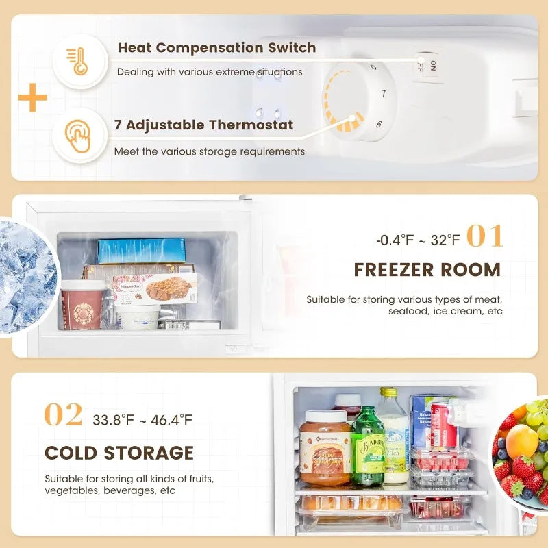 3.55 Cu. Ft Mini Fridge with Freezer