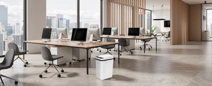 2 Pack 12L & 18L Bathroom Automatic Trash Can Touchless Motion Sensor Garbage Can with Lid for Bedroom living Room Kitchen White