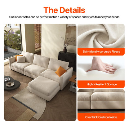 Comfy Cloud Couch 108.2'' Modern Sectional Sofa for Living Room Down Filled