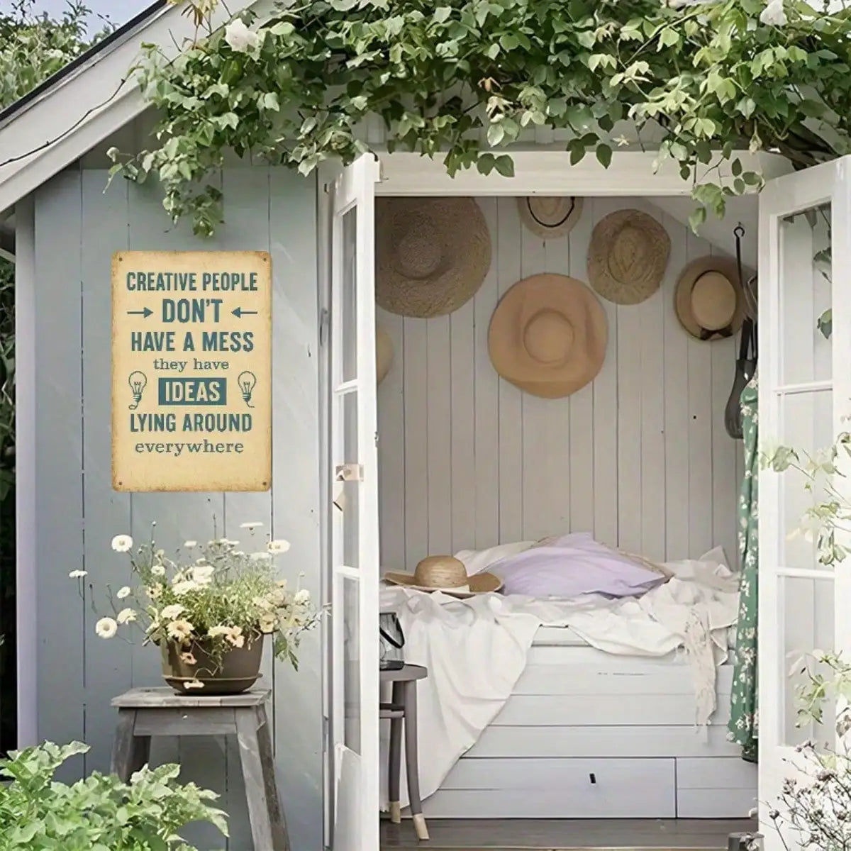 1PC Tin Sign Creative People Quote - Office/Studio Decor, Motivational Wall Art, 8x12 Inches/20x30 Cm