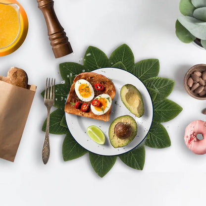 Table Decor Green Leaves Shape Heat Proof Table Mat Washable Dining Table Mats Heat Insulation Table Place Mat For Dining Room