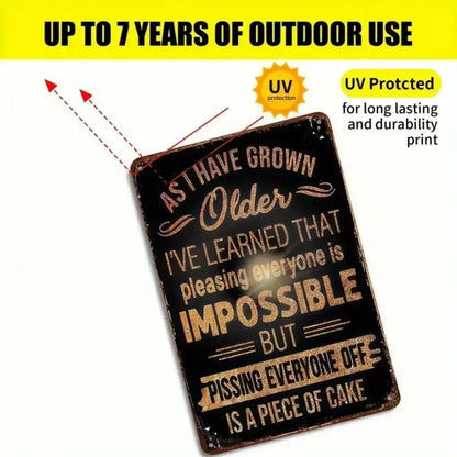 1PC Funny "As I Have Grown Older" Metal Sign - Humorous Motivational Tin Decor for Home, Fun Gift