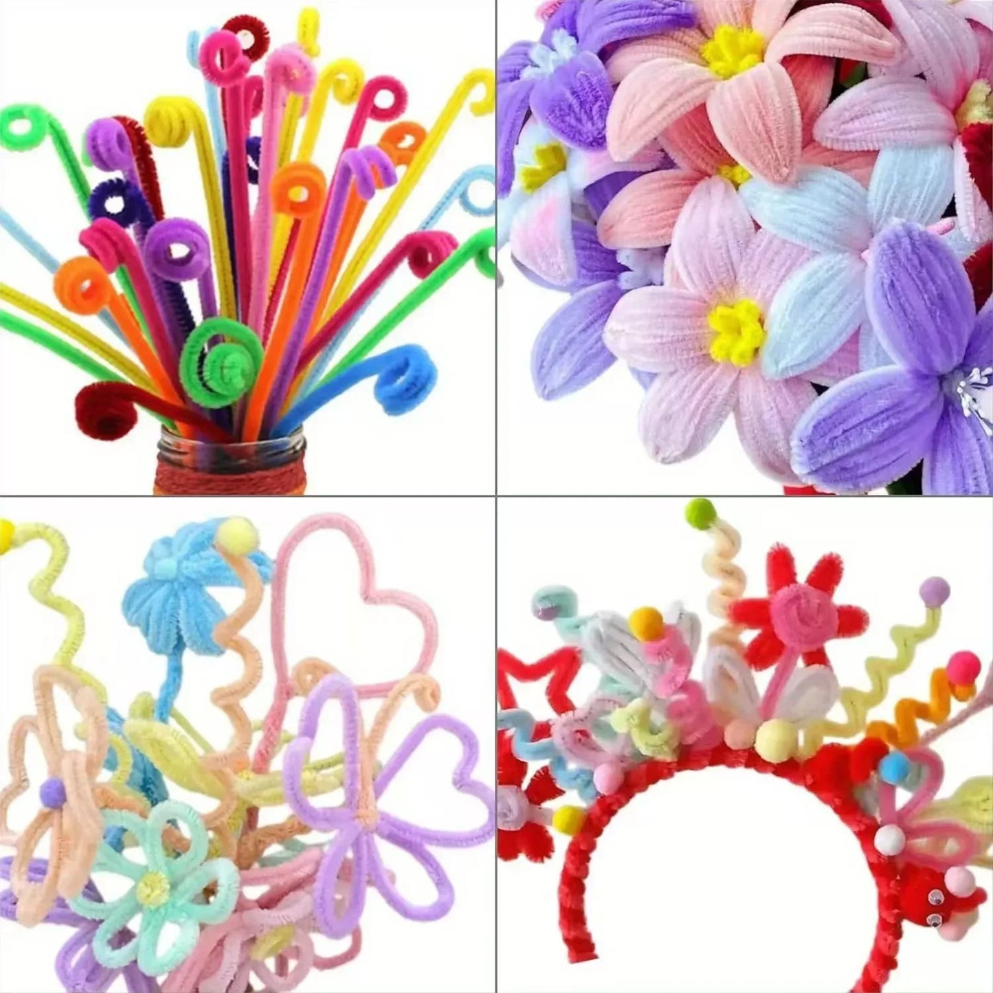 Chenille Stems 30cm Pipe Cleaners Craft Supplies DIY Art Handmade Flower Making