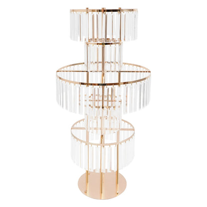 5 Tiers Gold Wedding Centerpieces Flower Stand Vase Centerpiece Acrylic Flower Stand with Hanging Acrylic