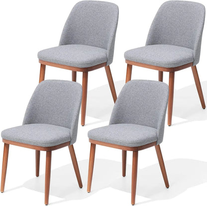 Upholstered Dining Chairs Set of 4, Modern Kitchen Chair with Back, Fabric