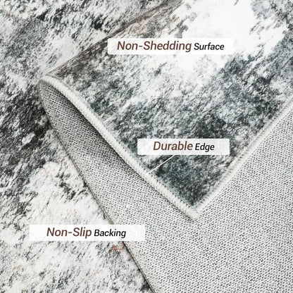 8x10 Area Rugs, Modern Abstract Washable Rug for Living Room, Stain Resistant Non-Shedding Distressed Area Rug