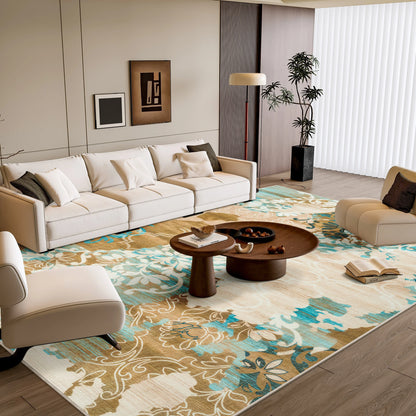 Elegant Floral Faux Wool Area Rug