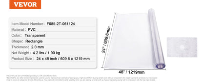 Clear Plastic Table Cover  Protector Rectangle