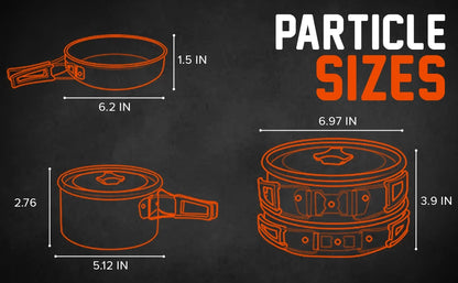 Camping Cookware Mess Kit Set with Stove - Backpacking Camping Pots and Pans Set All in One Non-Stick Camping Cooking Set