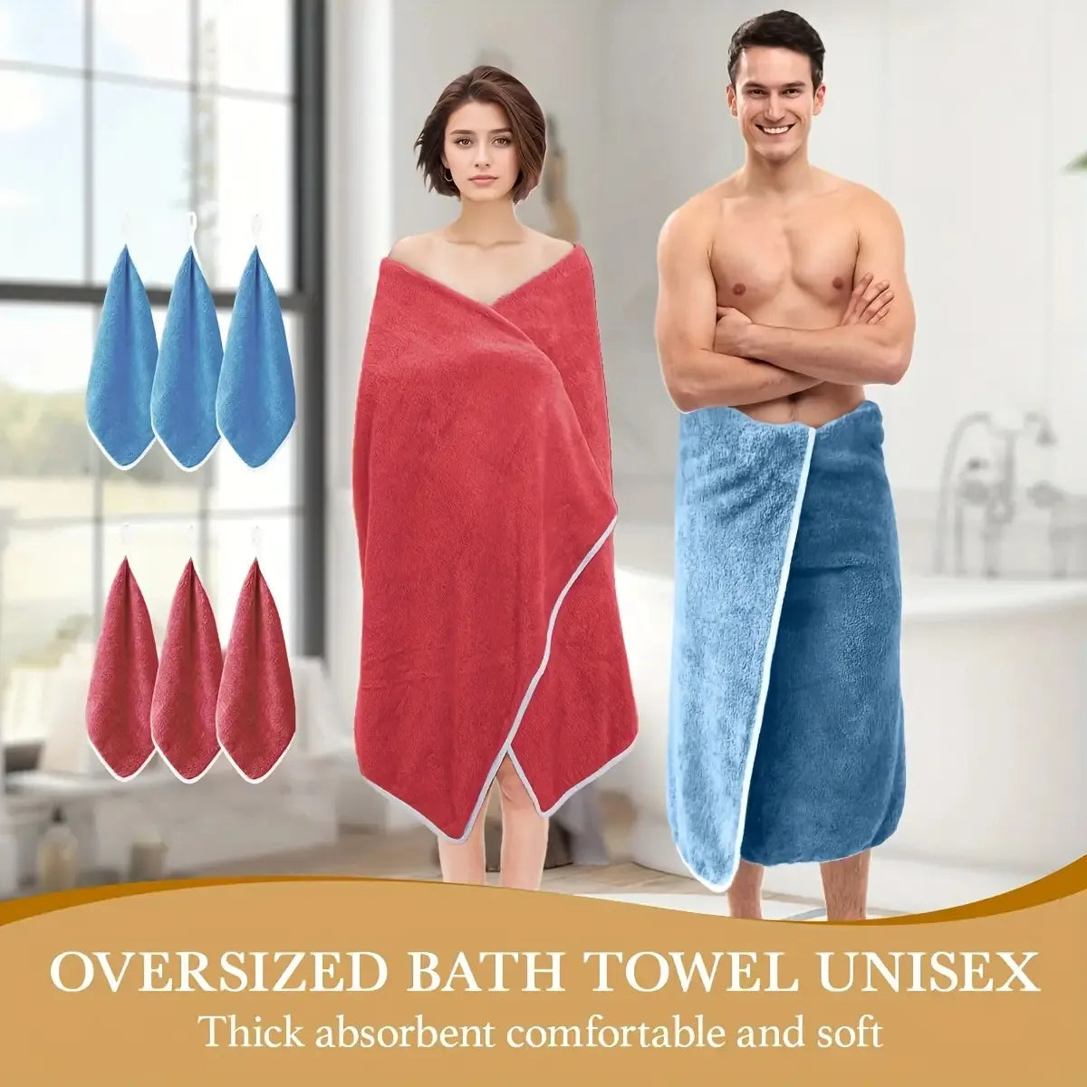 8PCS Luxury Bath Towel Set- Ultra Soft High Absorbency Microfiber Flannel Towels, Plush Towel Collection, Ultrasoft Fabric