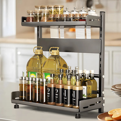 1pc Multi-Tier Spice Rack, Space-Saving Kitchen Countertop Organizer for Seasoning Jar Storage