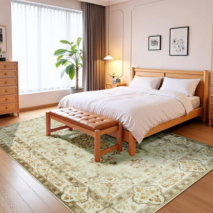 Elegant Floral Faux Wool Area Rug