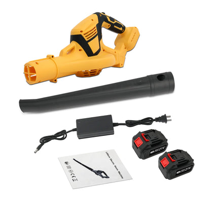 Cordless Electric Leaf Blower 140 MPH Brushless 2 in 1 Cleaner Power Tool Handheld 2x 21V Battery-Powered 3000mAh and Charger