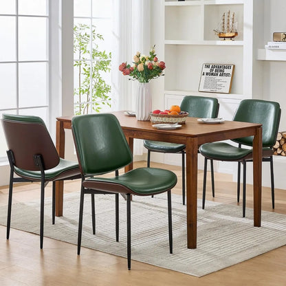 Dining Chairs Set of 4, Upholstered PU Leather Armless Dining Chair