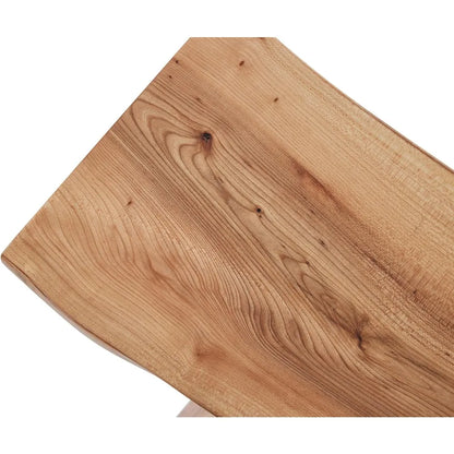 "Elm Wood Dining Bench - Long Bedroom Bench with Footrest Function, Accent Stool for Entryway/Dining Room"