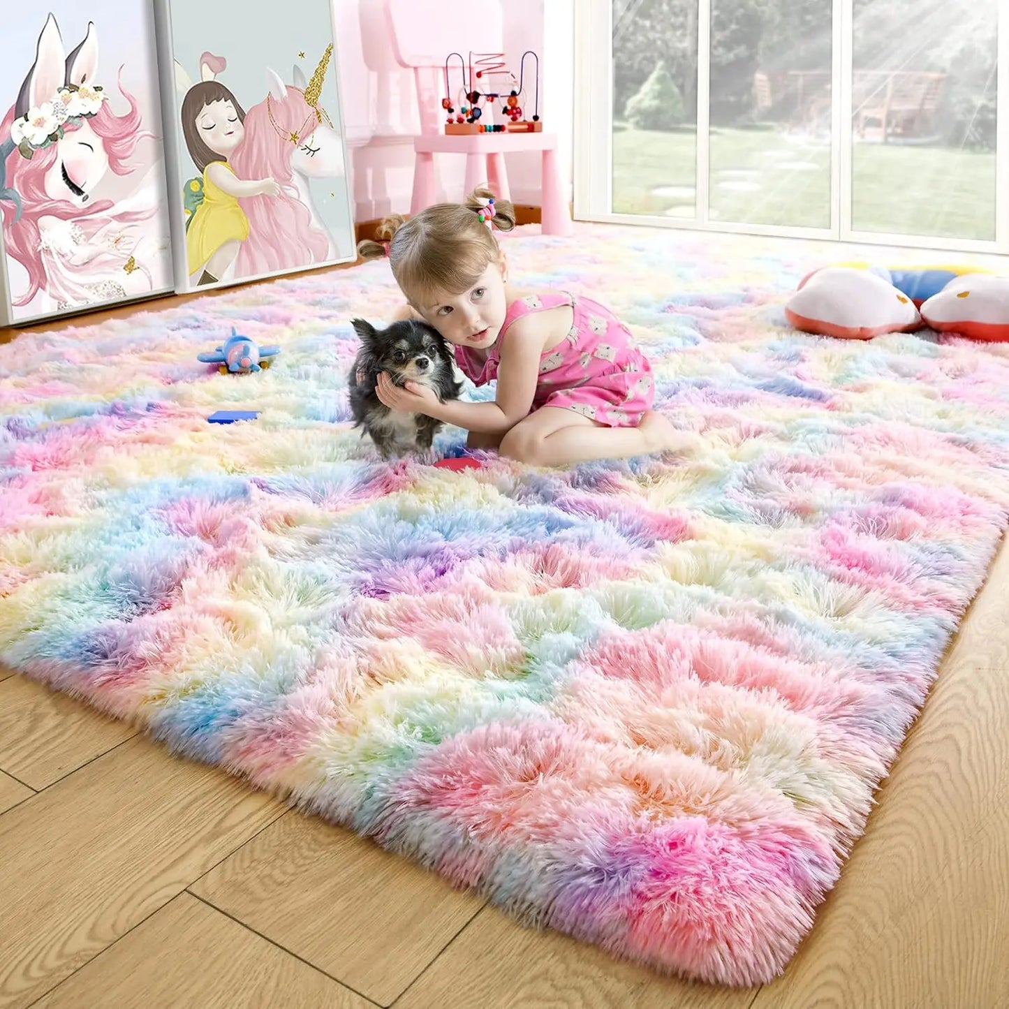 Fluffy Rugs for Bedroom Fuzzy Area Rugs for Living Room Soft Kids Carpet Non Slip Rugs for Hardwood Floors Room Decor