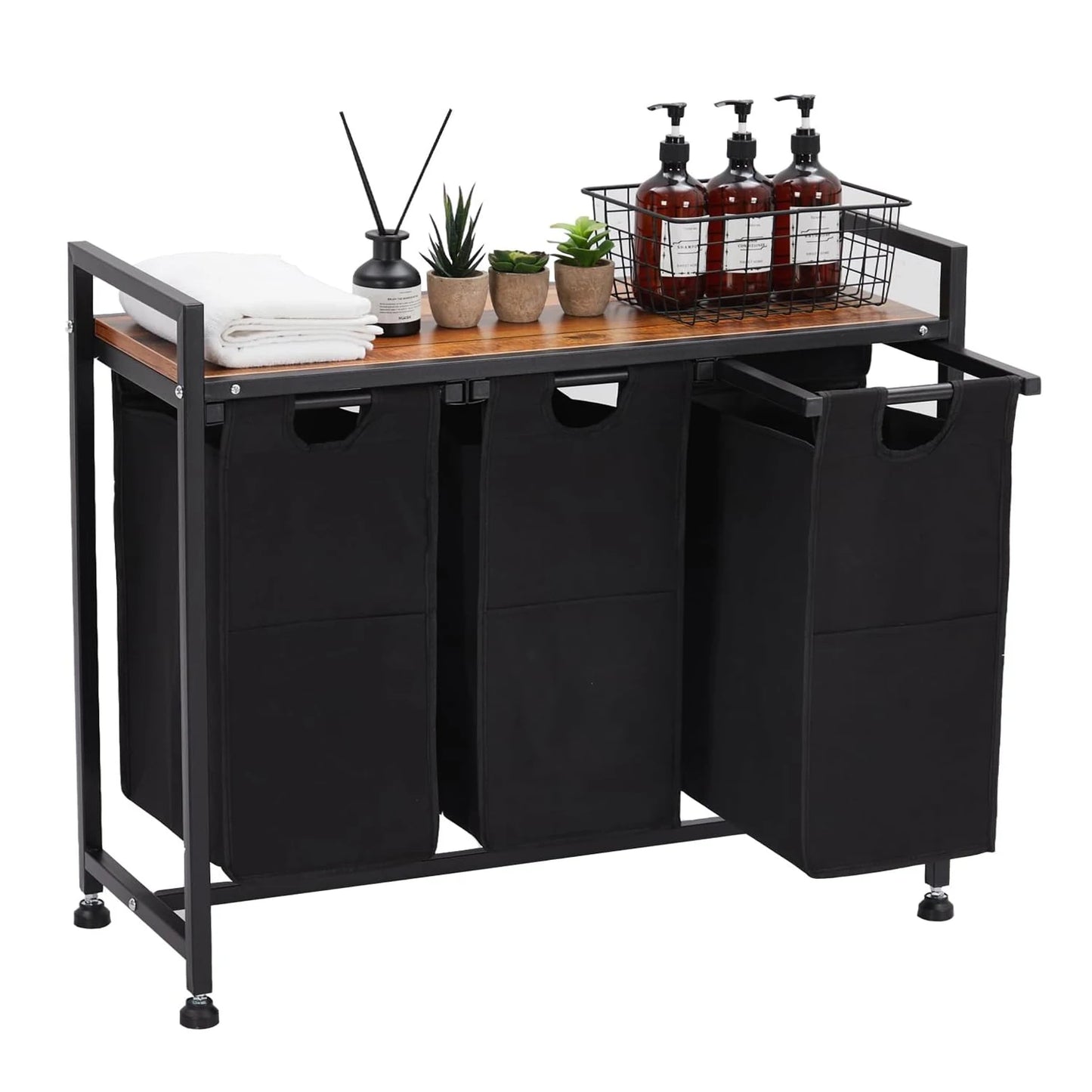 Laundry Hamper, Laundry Basket Organizer Laundry Sorter 2 Section with Removable Laundry Bag and Top Shelf